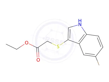 Chemical structure of Ethyl 2-((5-bromo-1H-indol-3-yl)thio)acetate