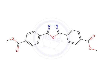 Chemical structure of Dimethyl 4,4'-(1,3,4-oxadiazole-2,5-diyl)dibenzoate