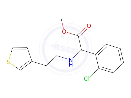 Chemical structure of Methyl 2-(2-chlorophenyl)-2-((2-(thiophen-3-yl)ethyl)amino)acetate