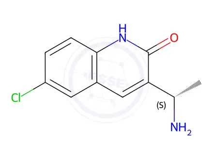 Chemical structure of (S)-3-(1-aminoethyl)-6-chloroquinolin-2(1H)-one