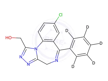 Chemical structure of 1-Hydroxy Alprazolam-d5