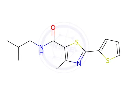 Chemical structure of n-Isobutyl-4-methyl-2-(thiophen-2-yl)thiazole-5-carboxamide
