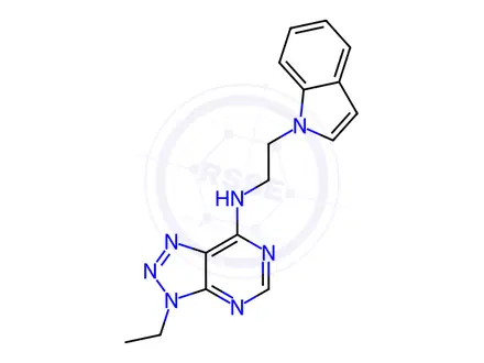 Chemical structure of N-(2-(1H-Indol-1-yl)ethyl)-3-ethyl-3H-[1,2,3]triazolo[4,5-d]pyrimidin-7-amine
