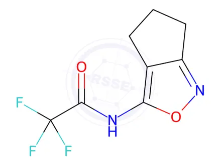 Chemical structure of N-(5,6-Dihydro-4H-cyclopenta[c]isoxazol-3-yl)-2,2,2-trifluoroacetamide