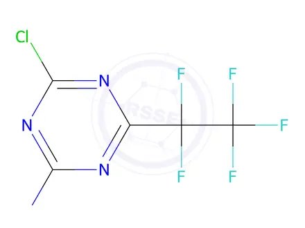Chemical structure of 4-Chloro-6-(pentafluoroethyl)-1,3,5-triazin-2-amine