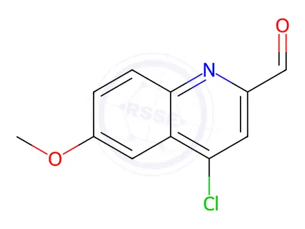 Chemical structure of 4-Chloro-6-methoxyquinoline-2-carbaldehyde