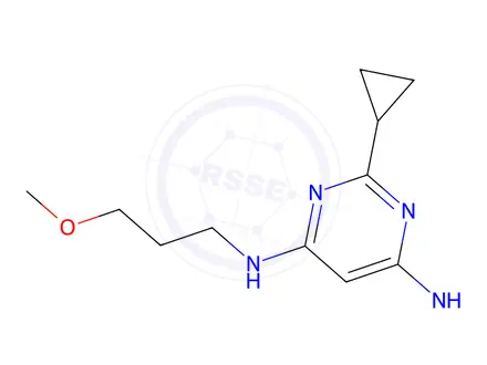 Chemical structure of 2-cyclopropyl-n4-(3-methoxypropyl)-n6-methylpyrimidine-4,6-diamine