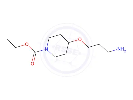 Chemical structure of Ethyl 4-(3-aminopropoxy)piperidine-1-carboxylate