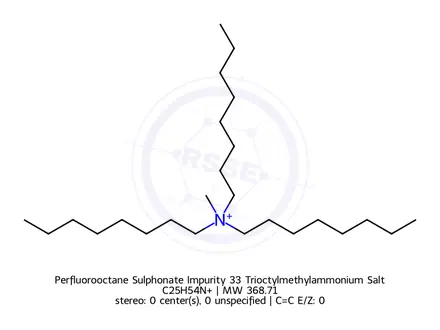 Chemical structure of Perfluorooctane Sulphonate Impurity 33 Trioctylmethylammonium Salt