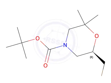 Chemical structure of Tert-butyl (R)-6-(bromomethyl)-2,2-dimethylmorpholine-4-carboxylate
