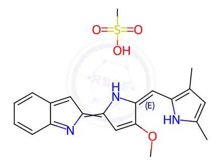 Chemical structure of Obatoclax Mesylate