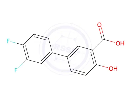 Chemical structure of 3',4'-Difluoro-4-hydroxy-[1,1'-biphenyl]-3-carboxylic Acid