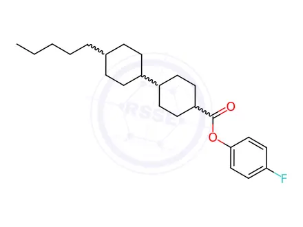 Chemical structure of (trans,trans)-4-Fluorophenyl 4'-pentyl-[1,1'-bi(cyclohexane)]-4-carboxylate