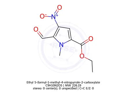 Chemical structure of Ethyl 5-formyl-1-methyl-4-nitro-1H-pyrrole-2-carboxylate