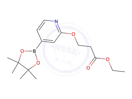 Chemical structure of Ethyl 3-((4-(4,4,5,5-tetramethyl-1,3,2-dioxaborolan-2-yl)pyridin-2-yl)oxy)propanoate