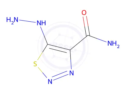 Chemical structure of 5-Hydrazinyl-1,2,3-thiadiazole-4-carboxamide