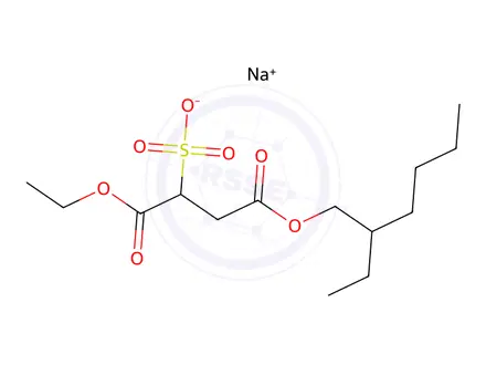 Chemical structure of sodium 1-ethoxy-4-((2-ethylhexyl)oxy)-1,4-dioxobutane-2-sulfonate