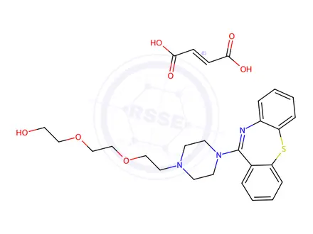 Chemical structure of 2-[2-[2-(4-Dibenzo[b,f][1,4]thiazepin-11-yl-1-piperazinyl)ethoxy]ethoxy]ethanol Fumarate