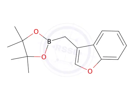 Chemical structure of 2-(benzofuran-3-ylmethyl)-4,4,5,5-tetramethyl-1,3,2-dioxaborolane