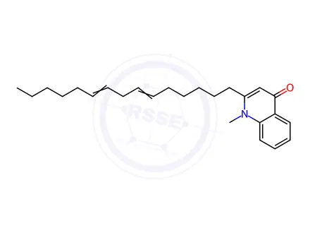 Chemical structure of 4(1H)-Quinolinone, 1-methyl-2-(6Z,9Z)-6,9-pentadecadien-1-yl-