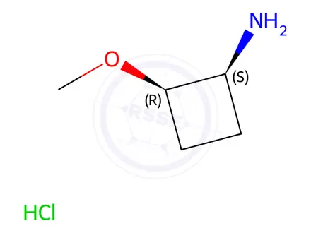 Chemical structure of (1S,2R)-2-methoxycyclobutanamine hydrochloride