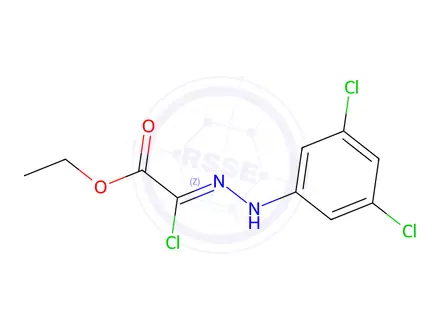 Chemical structure of Ethyl (2Z)-2-chloro-2-[2-(3,5-dichlorophenyl)hydrazin-1-ylidene]acetate