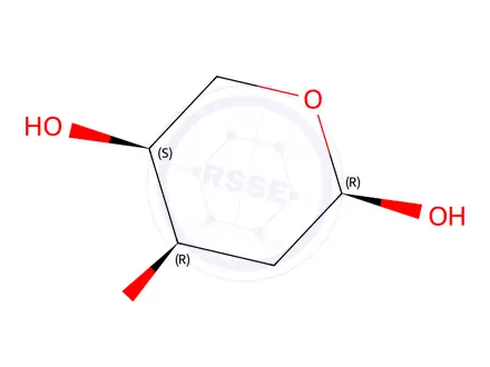 Chemical structure of 2-Deoxy-alpha-L-erythro-pentopyranose