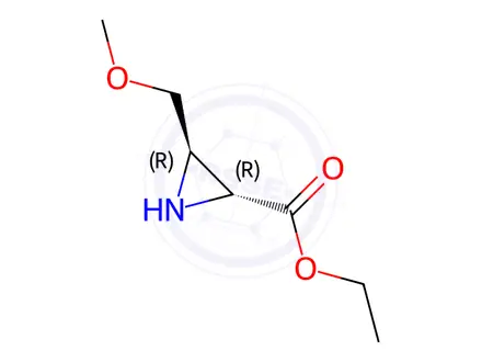 Chemical structure of Ethyl (2R,3R)-3-(methoxymethyl)aziridine-2-carboxylate