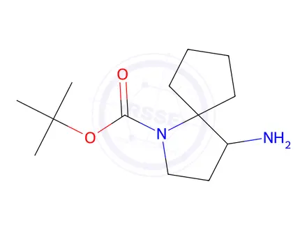 Chemical structure of tert-butyl 4-amino-1-azaspiro[4.4]nonane-1-carboxylate