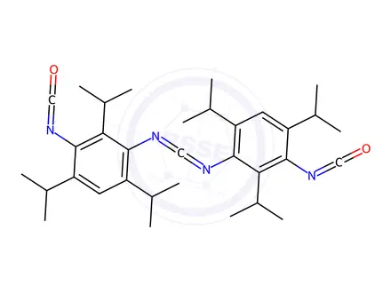 Chemical structure of N,N'-methanetetraylbis[3-isocyanato-2,4,6-triisopropylaniline]
