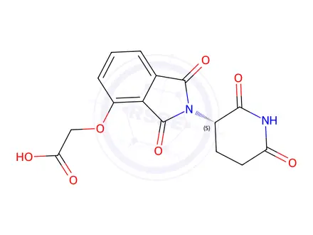 Chemical structure of 2-[2-[(3S)-2,6-dioxo-3-piperidyl]-1,3-dioxo-isoindolin-4-yl]oxyacetic acid