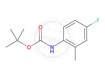 Chemical structure of Carbamic acid, N-(4-fluoro-2-methylphenyl)-, 1,1-dimethylethyl ester
