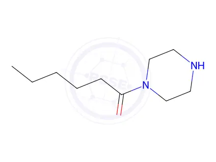 Chemical structure of 1-Hexanoyl-piperazine, 98%