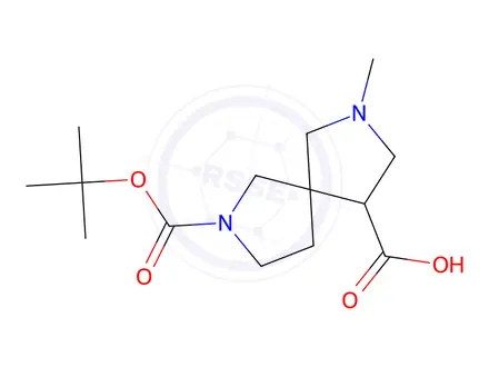 Chemical structure of 7-(Tert-butoxycarbonyl)-2-methyl-2,7-diazaspiro[4.4]Nonane-4-carboxylic acid