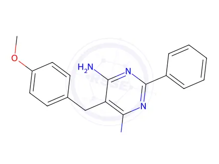 Chemical structure of 5-(4-Methoxybenzyl)-2-phenylpyrimidine-4,6-diamine