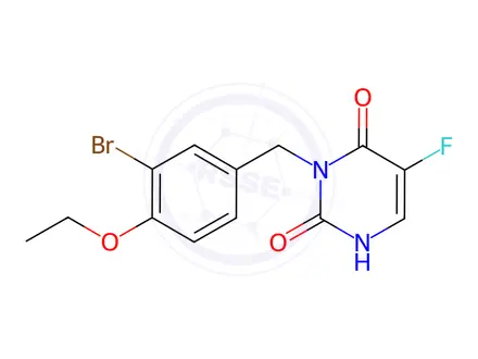 Chemical structure of Uracil, 3-(3-bromo-4-ethoxybenzyl)-5-fluoro-
