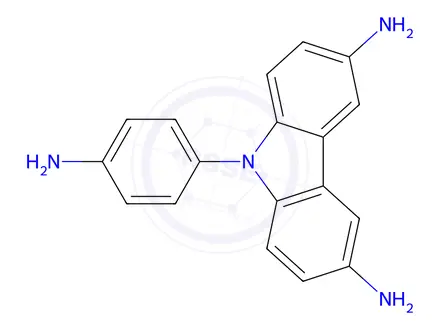 Chemical structure of 9-(4-Aminophenyl)-9h-carbazole-3,6-diamine