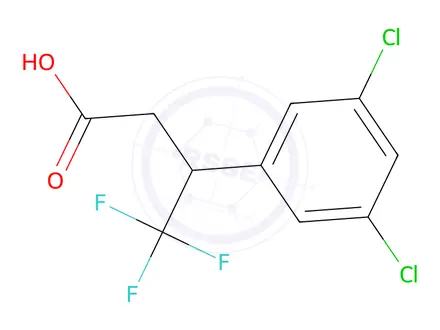 Chemical structure of 3-(3,5-Dichlorophenyl)-4,4,4-trifluorobutanoic acid