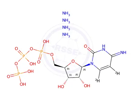 Chemical structure of CYTIDINE 5'-TRIPHOSPHATE, AMMONIUM SALT (5,6