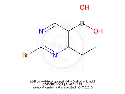 Chemical structure of (2-Bromo-4-isopropylpyrimidin-5-yl)boronic acid