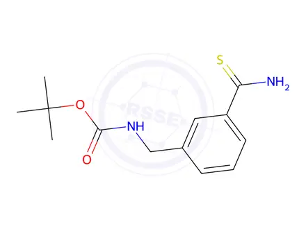 Chemical structure of tert-butyl N-[(3-carbamothioylphenyl)methyl]carbamate