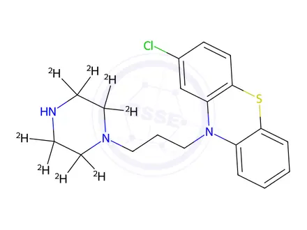 Chemical structure of N-Desmethyl Prochlorperazine-d8 Dimaleate