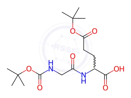 Chemical structure of L-Glutamic acid, N-[N-[(1,1-dimethylethoxy)carbonyl]glycyl]-, 5-(1,1-dimethylethyl) ester