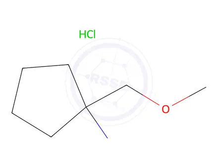 Chemical structure of 1-(Methoxymethyl)cyclopentan-1-amine hydrochloride