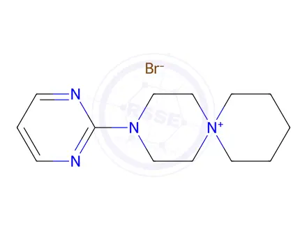 Chemical structure of 3-(pyrimidin-2-yl)-3,6-diazaspiro[5.5]undecan-6-ium bromide