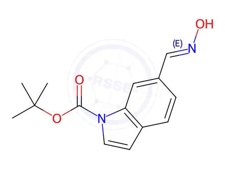 Chemical structure of tert-Butyl 6-[(E)-(hydroxyimino)methyl]-1H-indole-1-carboxylate