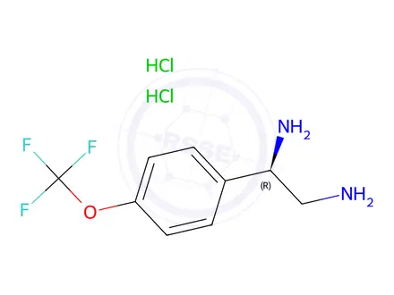 Chemical structure of (1R)-1-[4-(TRIFLUOROMETHOXY)PHENYL]ETHANE-1,2-DIAMINE DIHYDROCHLORIDE