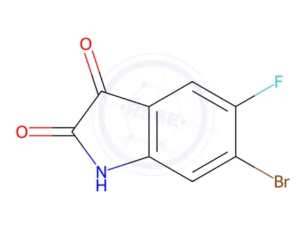 Chemical structure of 6-Bromo-5-fluoroindoline-2,3-dione