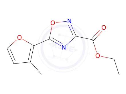 Chemical structure of Ethyl 5-(3-methylfuran-2-yl)-1,2,4-oxadiazole-3-carboxylate