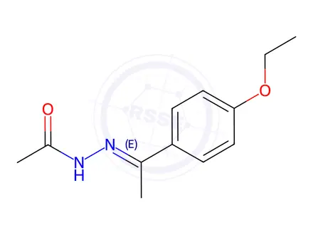 Chemical structure of Acetic acid, [1-(4-ethoxyphenyl)ethylidene]hydrazide (9CI)